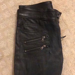 Leather skinny jeans!